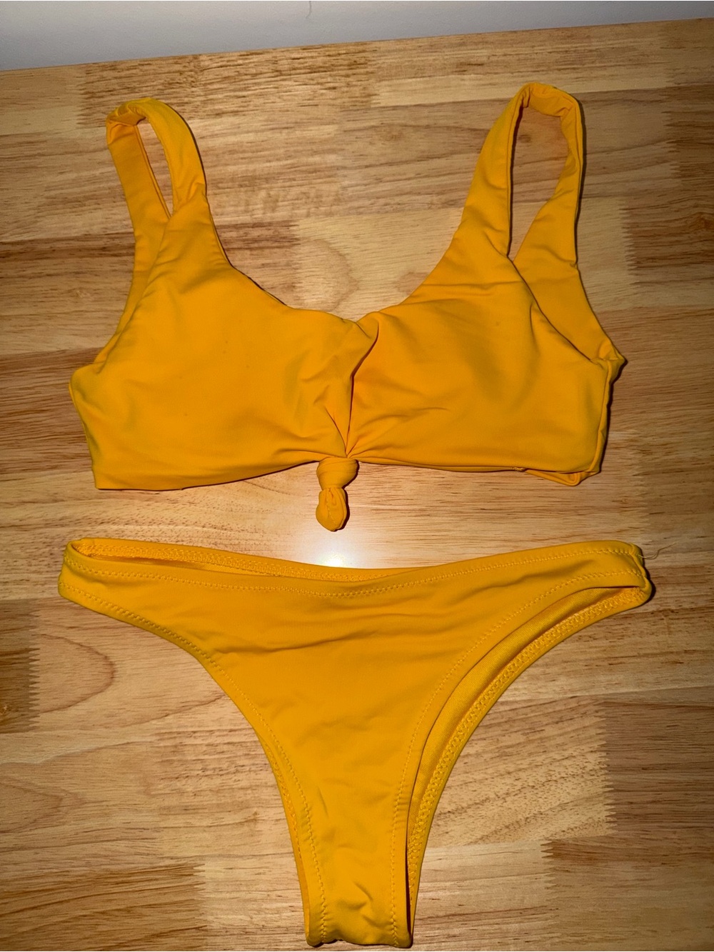 Yellow Knot-Front Bikini Set - Women's Swim